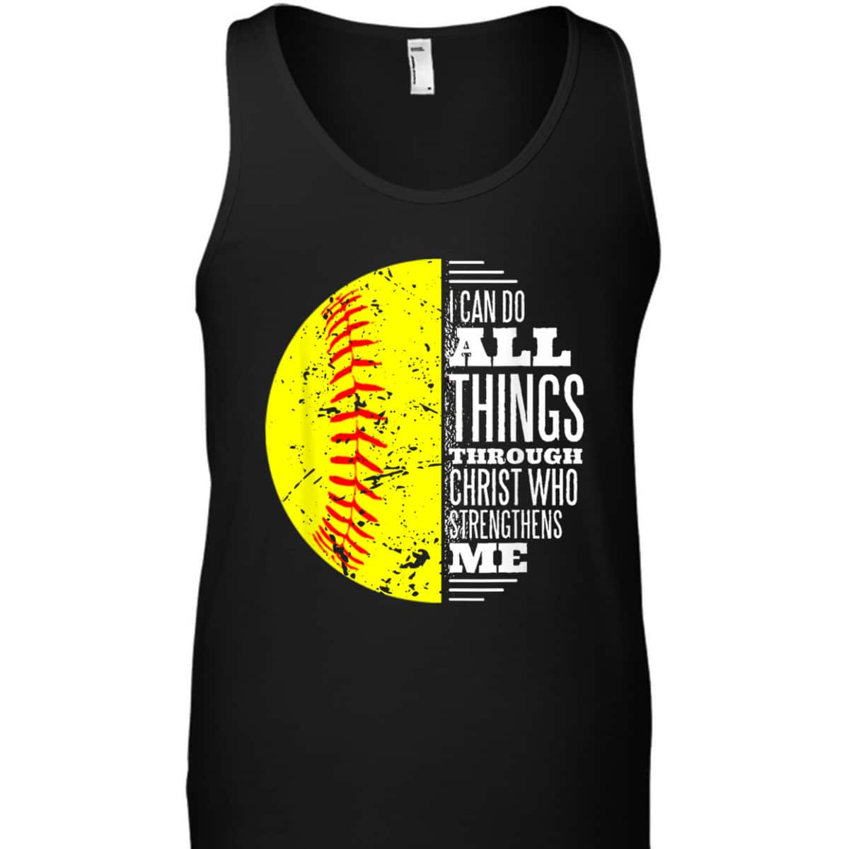 Christian Softball I Can Do All Things Through Christ Bible Verse T-Shirt Christian Softball I Can Do All Things Through Christ Bible Verse T-Shirt