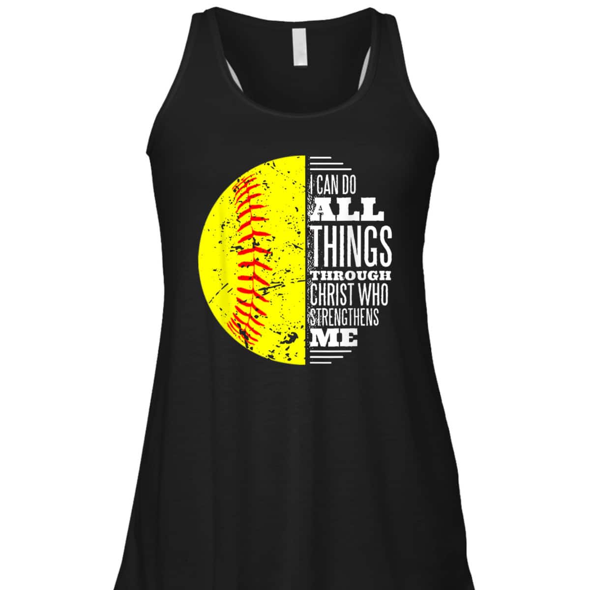 Christian Softball I Can Do All Things Through Christ Bible Verse T-Shirt Christian Softball I Can Do All Things Through Christ Bible Verse T-Shirt