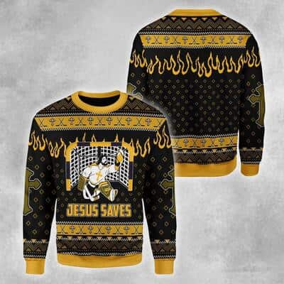 Jesus Saves Hockey Ugly Christmas Ugly Christmas Sweater Christian Religious Gift Jesus Saves Hockey Ugly Christmas Ugly Christmas Sweater Christian Religious Gift