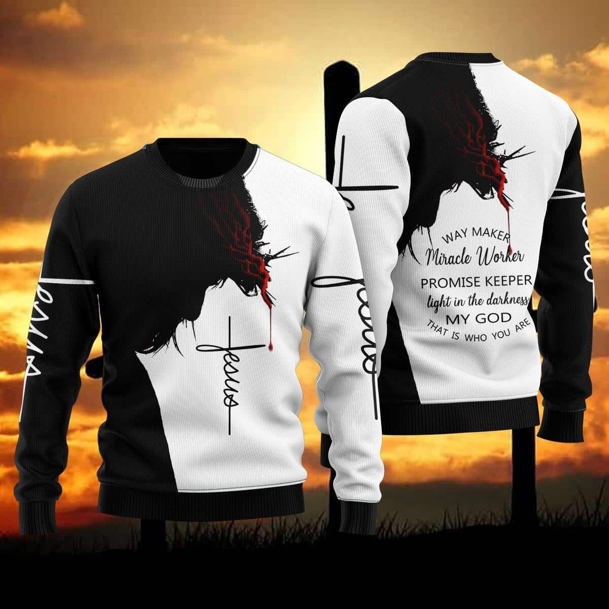 My God Way Maker Miracle Worker Bible Verse Jesus Ugly Christmas Ugly Christmas Sweater God Gifts Idea My God Way Maker Miracle Worker Bible Verse Jesus Ugly Christmas Ugly Christmas Sweater God Gifts Idea