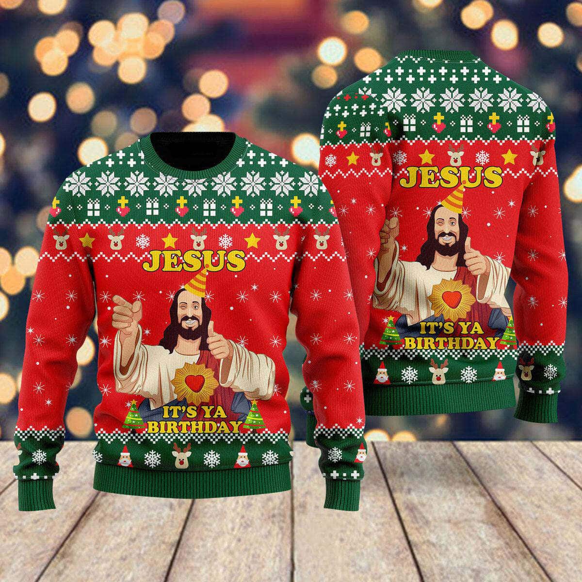 Jesus It's Ya Birthday Ugly Christmas Ugly Christmas Sweater Christian Religious Gift Jesus It's Ya Birthday Ugly Christmas Ugly Christmas Sweater Christian Religious Gift