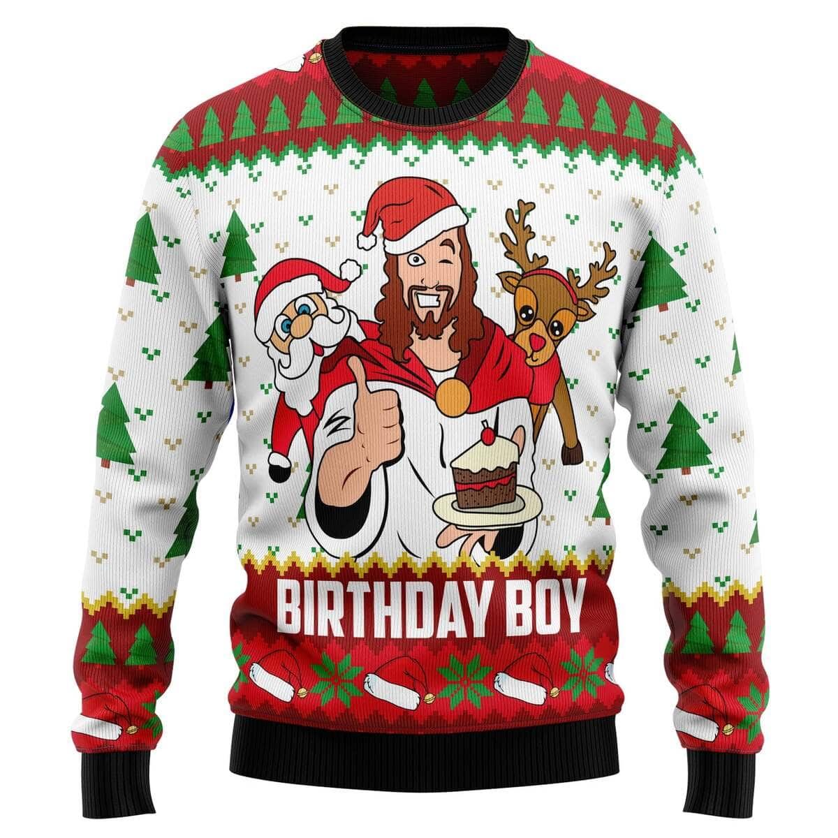 Jesus Birthday Boy Ugly Christmas Ugly Christmas Sweater Christian Religious Gift