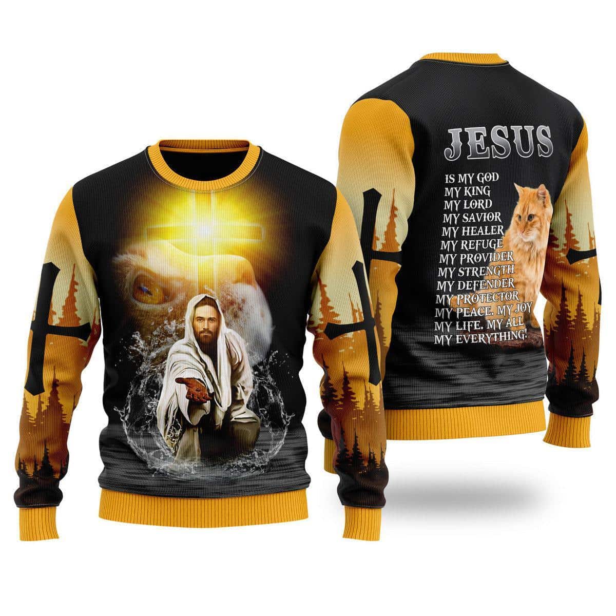 Jesus And Cat My Everything Ugly Christmas Ugly Christmas Sweater Christian Religious Gift Jesus And Cat My Everything Ugly Christmas Ugly Christmas Sweater Christian Religious Gift