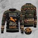 Girls Run On Jesus And Horses Ugly Christmas Ugly Christmas Sweater Christian Religious Gift