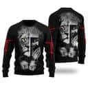 Christian Jesus And Lion Praying Ugly Christmas Ugly Christmas Sweater Christian Religious Gift