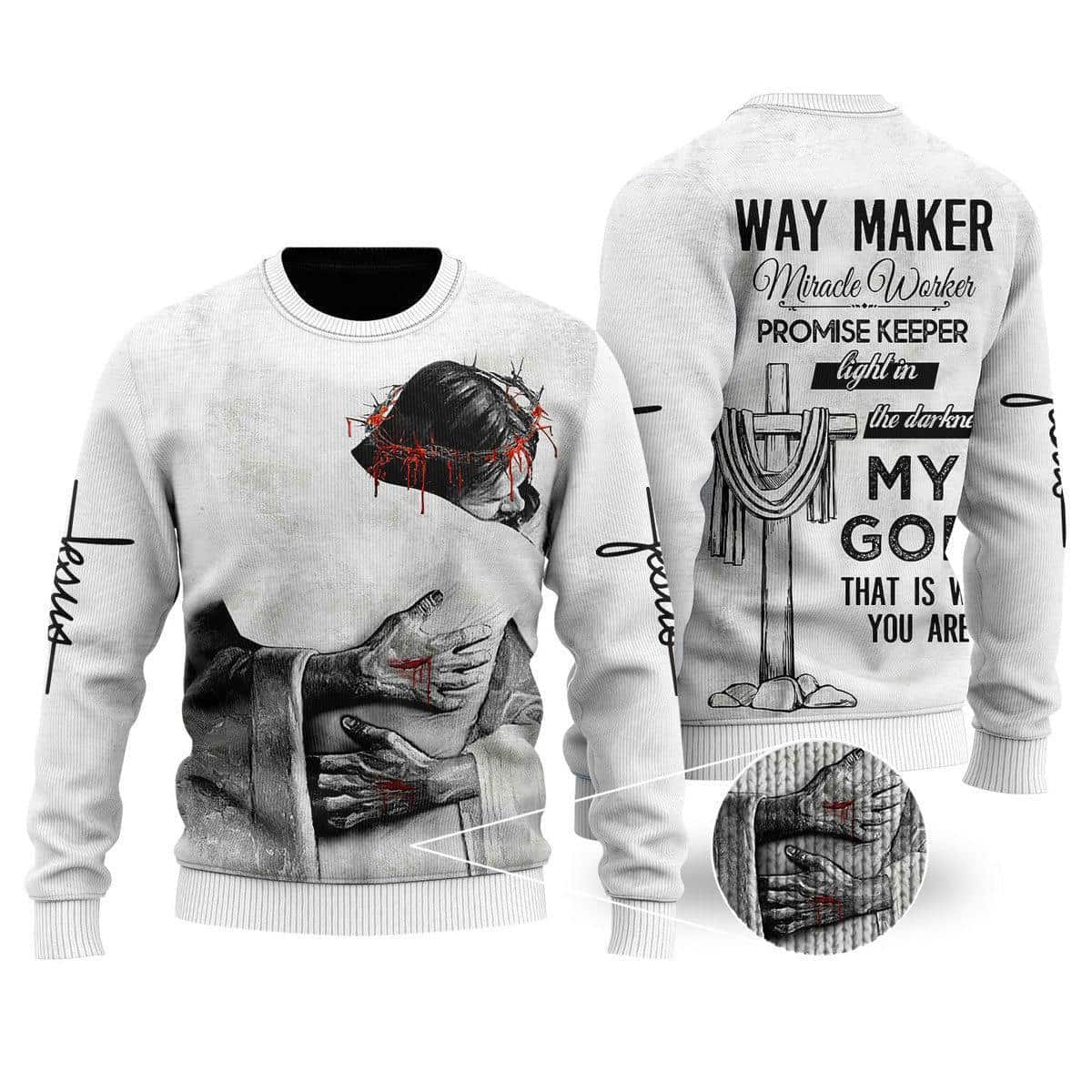 Christian Jesus Way Maker Bible Verse Ugly Christmas Ugly Christmas Sweater Christian Religious Gift Christian Jesus Way Maker Bible Verse Ugly Christmas Ugly Christmas Sweater Christian Religious Gift