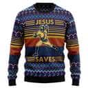Baseball Jesus Save Ugly Christmas Ugly Christmas Sweater Christian Religious Gift
