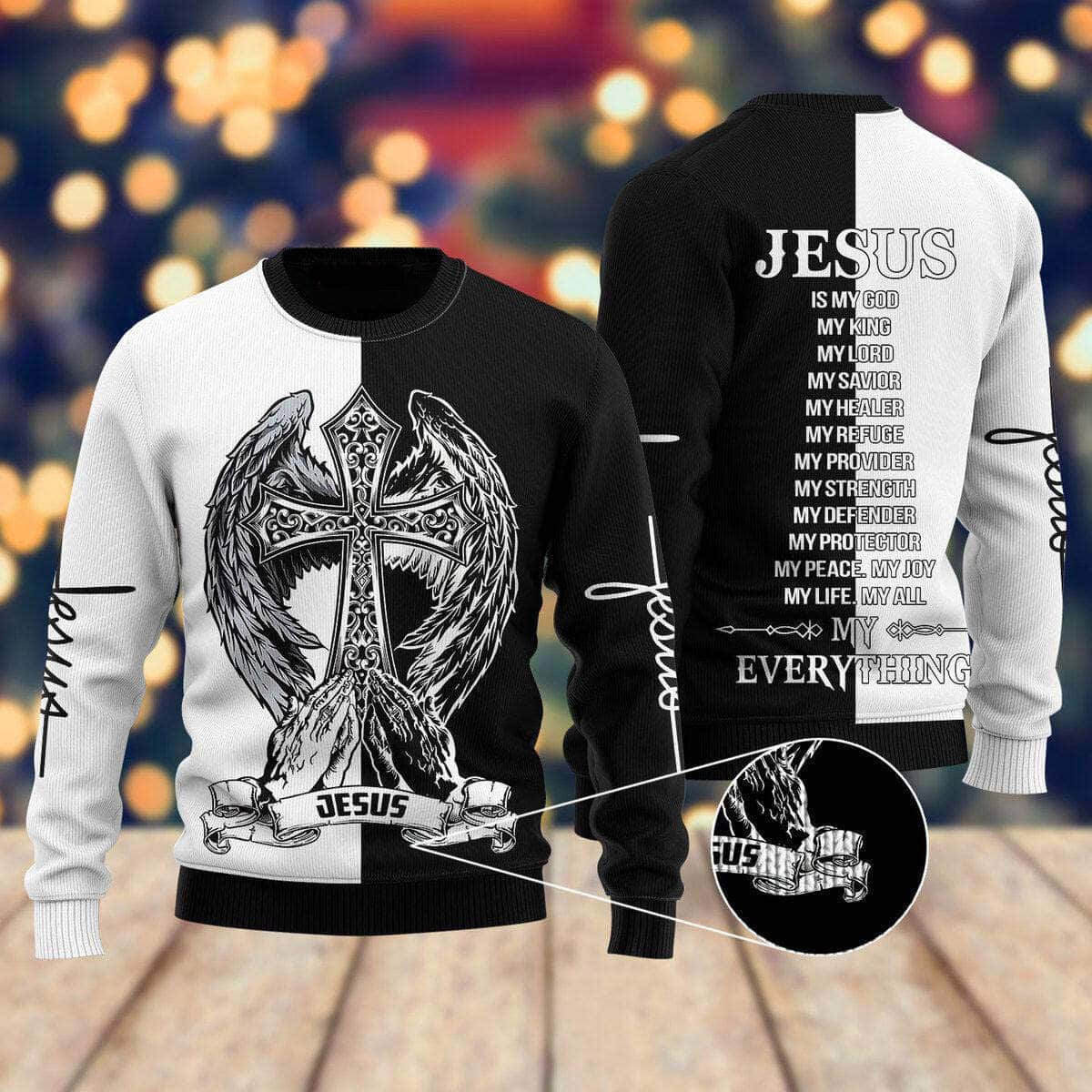 Jesus Is My Everything Faith Cross Ugly Christmas Ugly Christmas Sweater Christian Religious Gift Jesus Is My Everything Faith Cross Ugly Christmas Ugly Christmas Sweater Christian Religious Gift