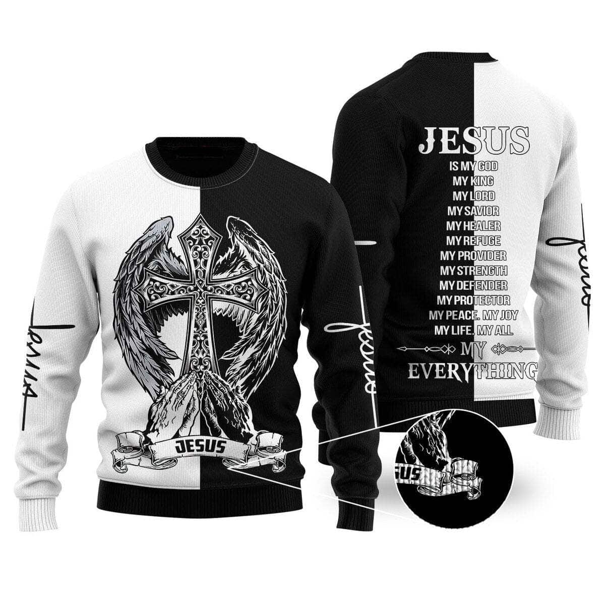 Jesus Is My Everything Faith Cross Ugly Christmas Ugly Christmas Sweater Christian Religious Gift Jesus Is My Everything Faith Cross Ugly Christmas Ugly Christmas Sweater Christian Religious Gift
