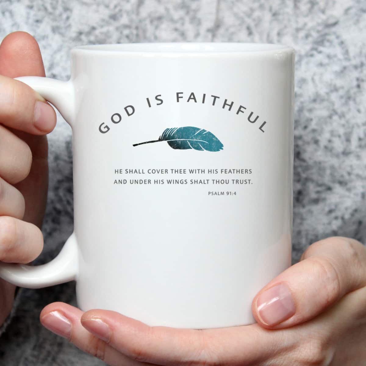 God Is Faithful Psalm 91 Christian Bible Verse Psalm 91:4 T-Shirt