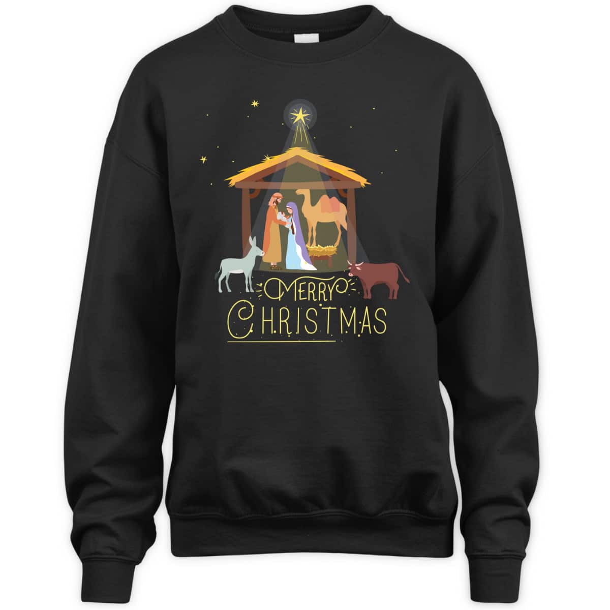 Merry Christmas Nativity Scene Baby Jesus Christian T-Shirt Merry Christmas Nativity Scene Baby Jesus Christian T-Shirt