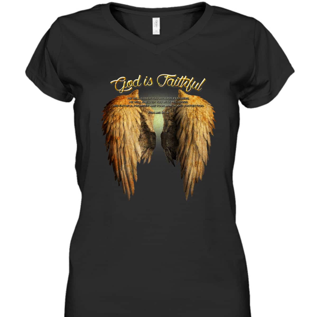 God Is Faithful Christian Scripture Angel Wings T-Shirt God Is Faithful Christian Scripture Angel Wings T-Shirt