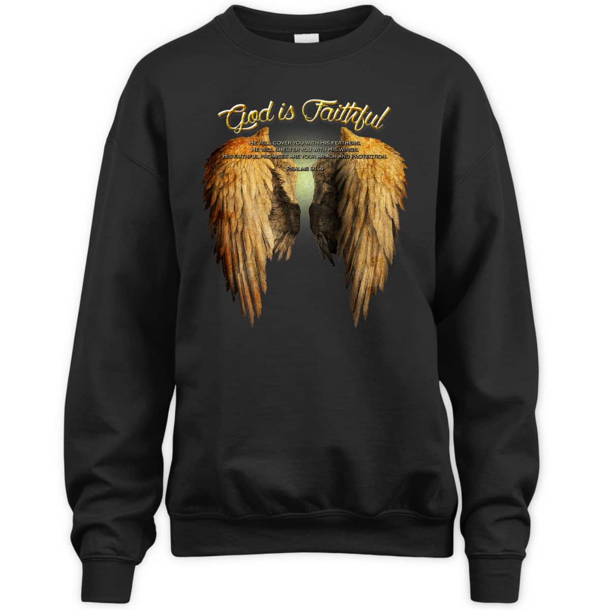 God Is Faithful Christian Scripture Angel Wings T-Shirt