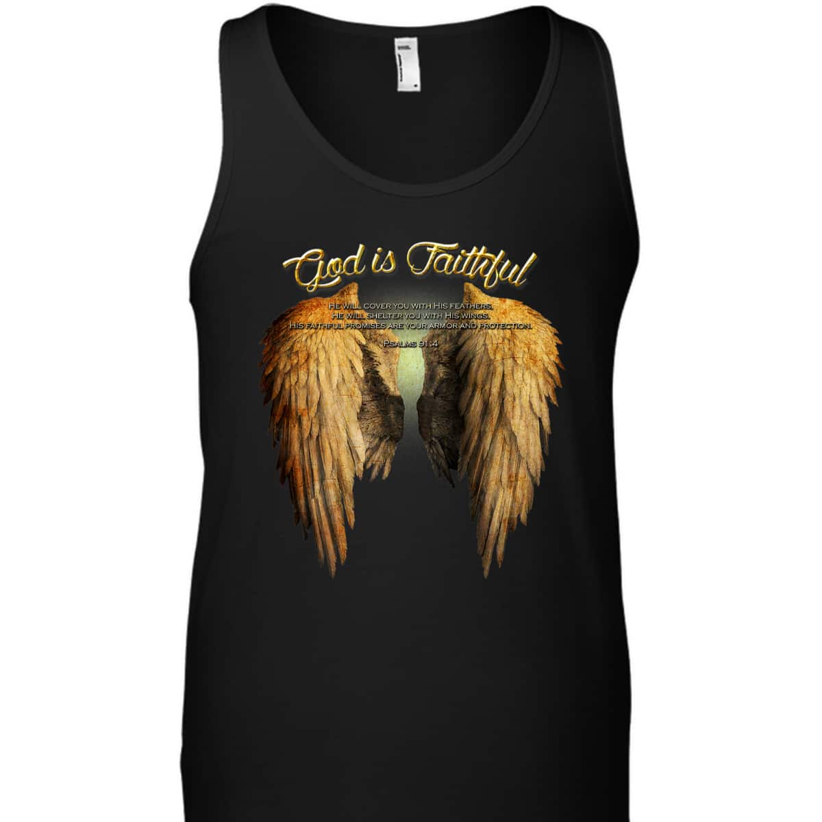 God Is Faithful Christian Scripture Angel Wings T-Shirt God Is Faithful Christian Scripture Angel Wings T-Shirt