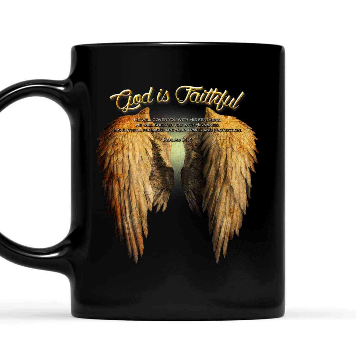 God Is Faithful Christian Scripture Angel Wings T-Shirt