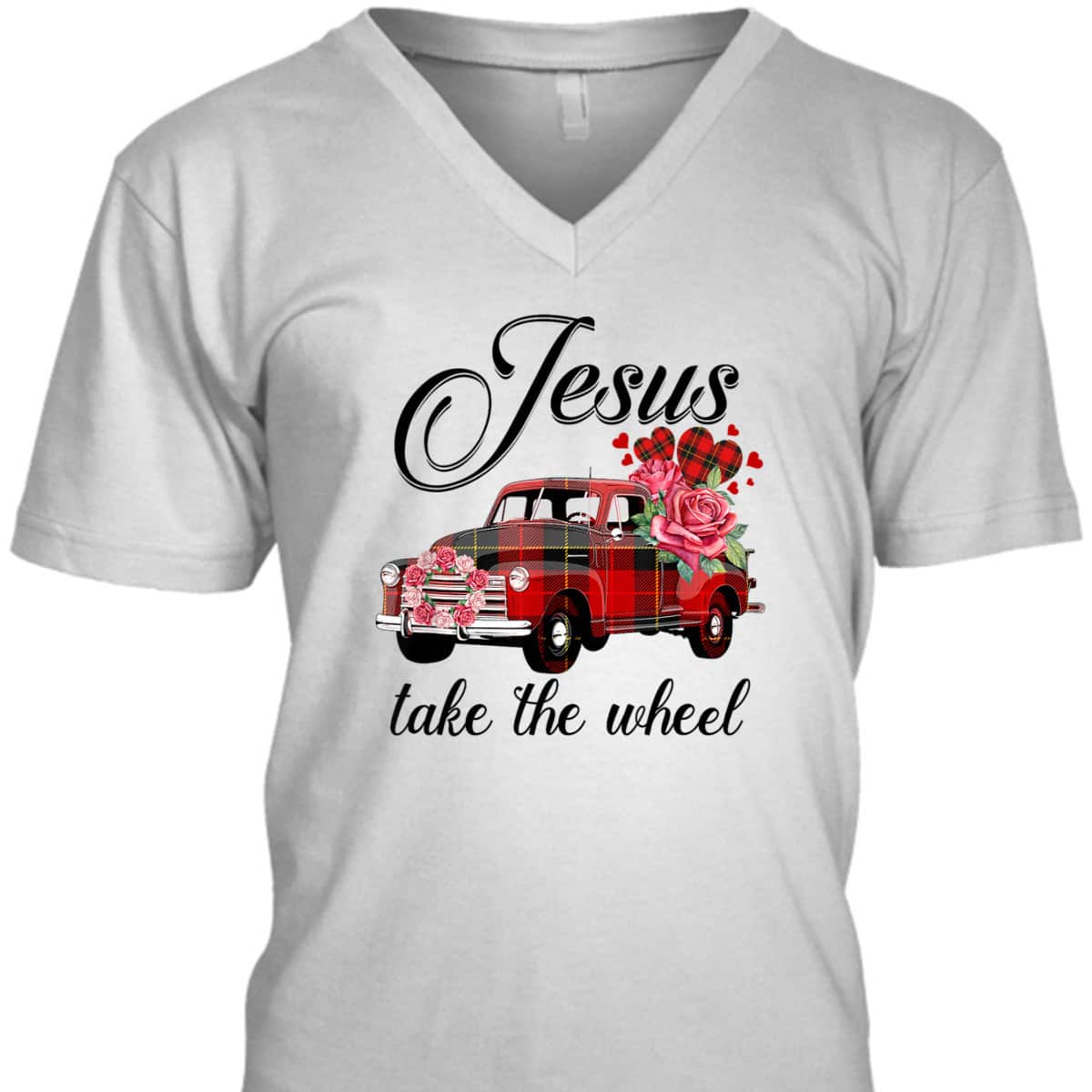 Jesus Take The Wheel Red Truck Christmas God Believer T-Shirt Jesus Take The Wheel Red Truck Christmas God Believer T-Shirt
