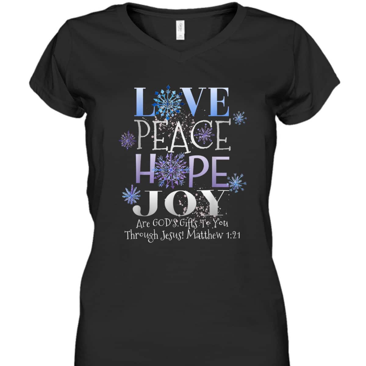 Christmas Bible Verse Love Peace Hope Joy Christian Bible Verse T-Shirt