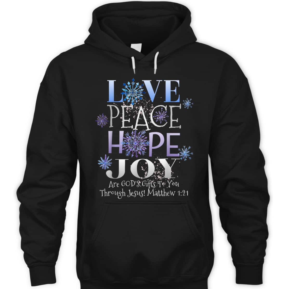 Christmas Bible Verse Love Peace Hope Joy Christian Bible Verse T-Shirt