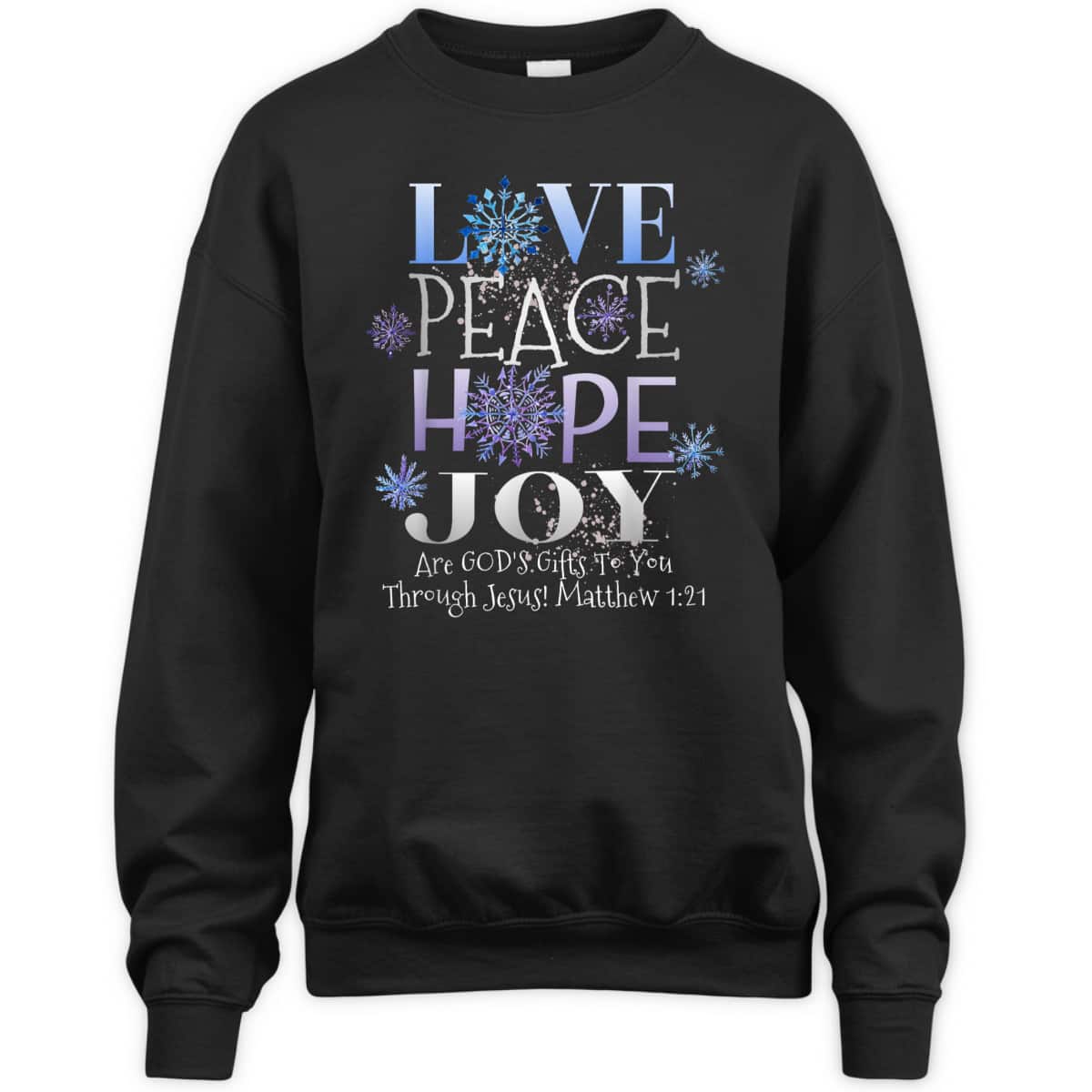 Christmas Bible Verse Love Peace Hope Joy Christian Bible Verse T-Shirt