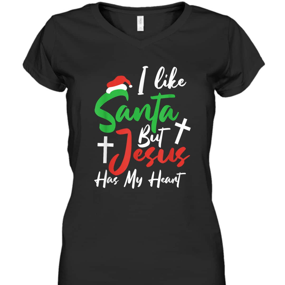 I Like Santa But Jesus Has My Heart Christmas Christian T-Shirt For Jesus Lover I Like Santa But Jesus Has My Heart Christmas Christian T-Shirt For Jesus Lover