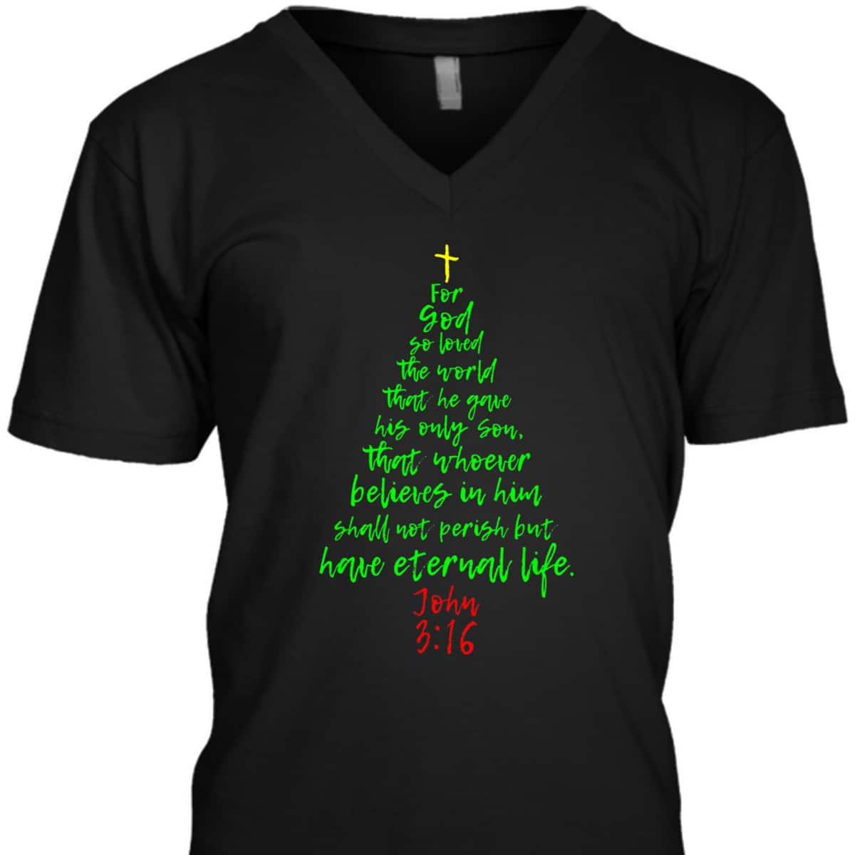 Christmas Pine Tree Bible Verse Christian Bible Verse John 3:16 T-Shirt Christmas Pine Tree Bible Verse Christian Bible Verse John 3:16 T-Shirt