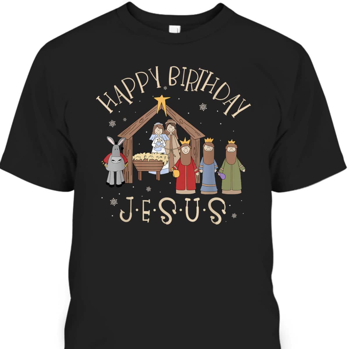 Nativity Happy Birthday Jesus Christmas Nativity Christian T-Shirt
