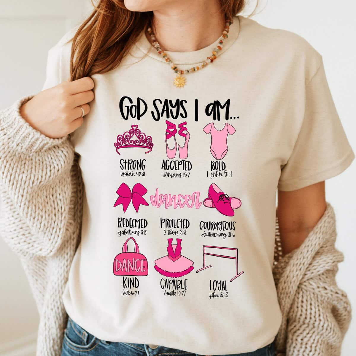 God Says I Am Dancer Christian Jesus Faith Bible T-Shirt