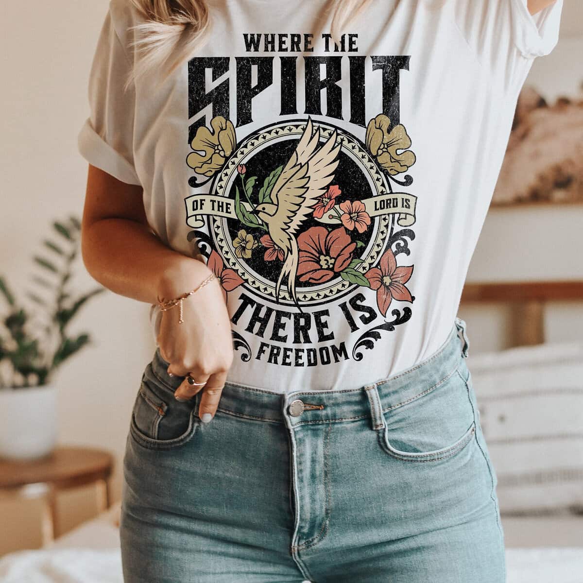 Christian Bible Verse Jesus Religious Faith T-Shirt Where The Spirit Of The Lord Is There Is Freedom Christian Bible Verse Jesus Religious Faith T-Shirt Where The Spirit Of The Lord Is There Is Freedom