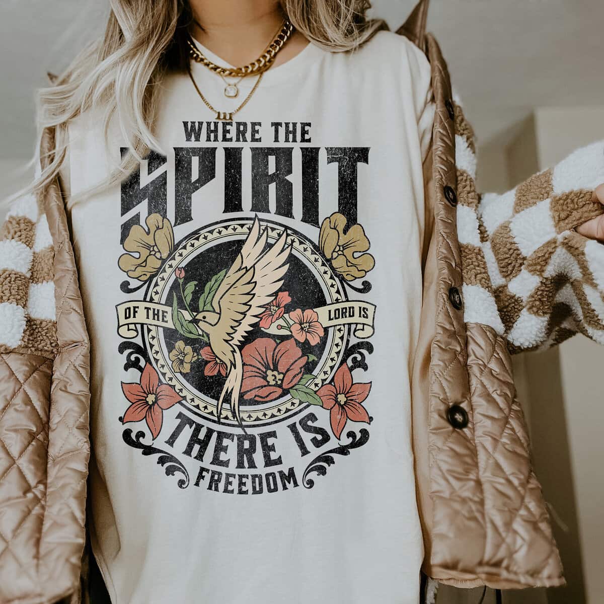 Christian Bible Verse Jesus Religious Faith T-Shirt Where The Spirit Of The Lord Is There Is Freedom Christian Bible Verse Jesus Religious Faith T-Shirt Where The Spirit Of The Lord Is There Is Freedom