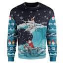 Jesus And Santa Christmas Ugly Ugly Christmas Sweater Surfing Jesus And Santa Christmas Ugly Ugly Christmas Sweater Surfing