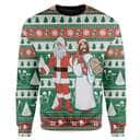 Santa And Jesus Christmas Ugly Ugly Christmas Sweater Religious Christian Gift For Friend