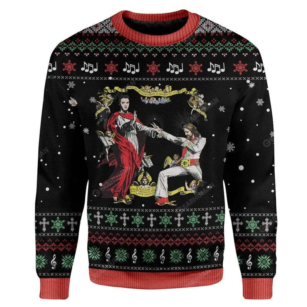 ELV PRL Jesus Christian Ugly Christmas Ugly Christmas Sweater ELV PRL Jesus Christian Ugly Christmas Ugly Christmas Sweater