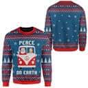 Peace On Earth Christmas Ugly Ugly Christmas Sweater Santa And Jesus