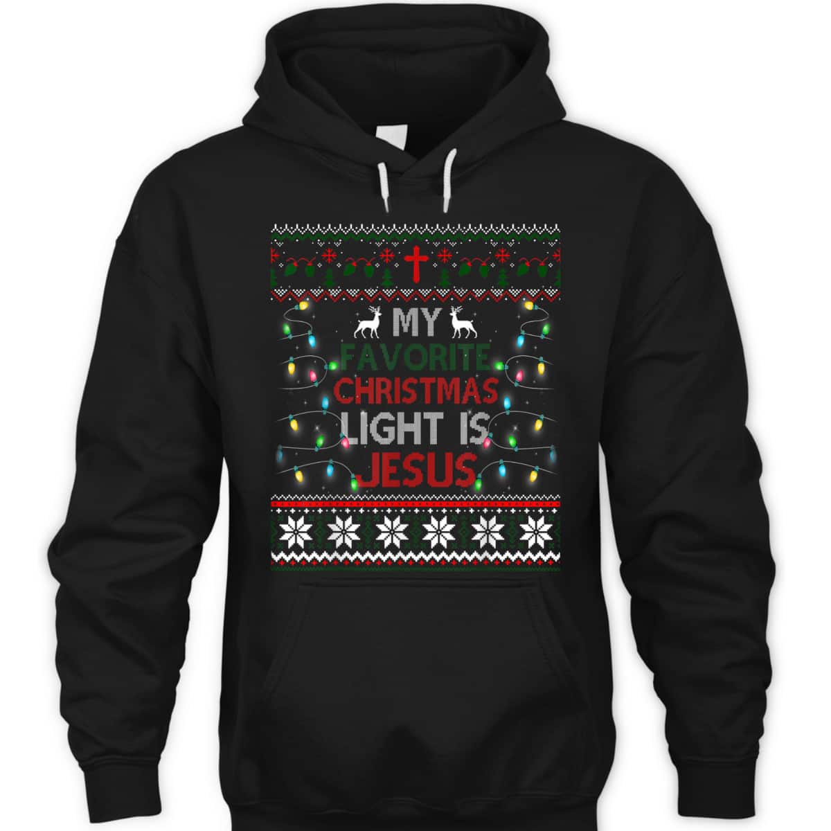 Bible Verse My Favorite Christmas Light Is Jesus Ugly Christmas T-Shirt Christian Religious Bible Verse My Favorite Christmas Light Is Jesus Ugly Christmas T-Shirt Christian Religious