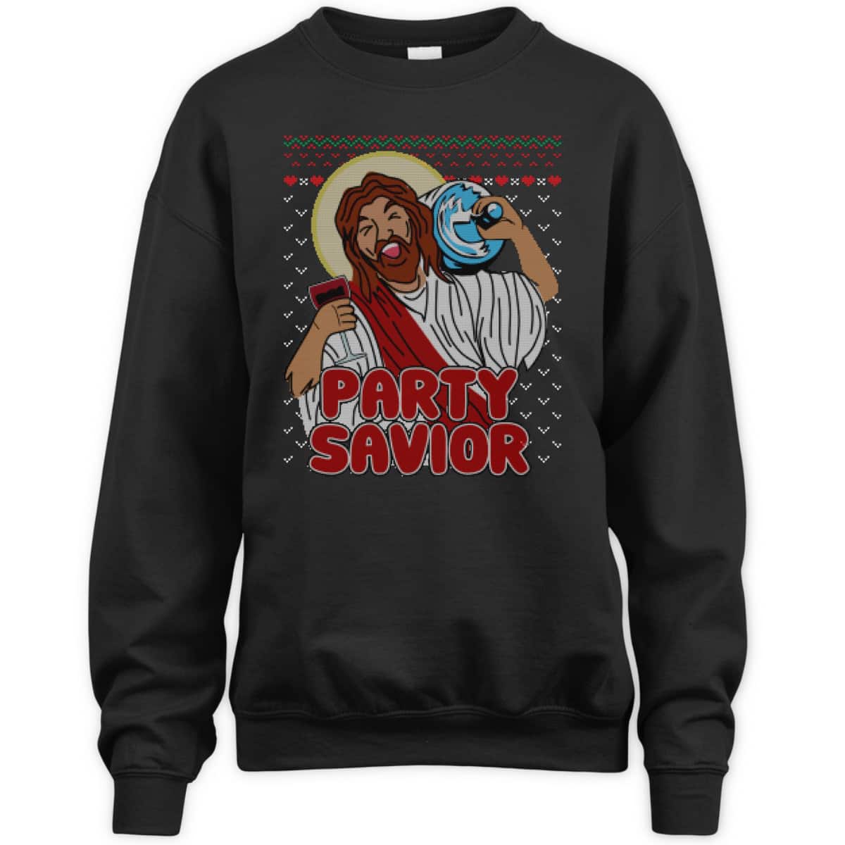 Party Savior Jesus Christ Santa Beer Ugly Christmas T-Shirt Christian Religious Party Savior Jesus Christ Santa Beer Ugly Christmas T-Shirt Christian Religious