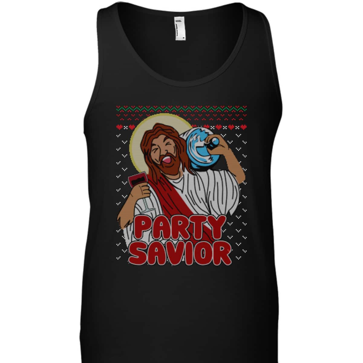 Party Savior Jesus Christ Santa Beer Ugly Christmas T-Shirt Christian Religious Party Savior Jesus Christ Santa Beer Ugly Christmas T-Shirt Christian Religious