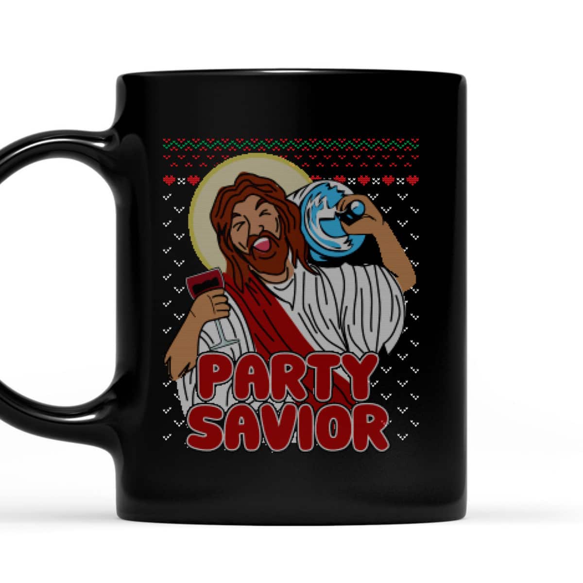 Party Savior Jesus Christ Santa Beer Ugly Christmas T-Shirt Christian Religious Party Savior Jesus Christ Santa Beer Ugly Christmas T-Shirt Christian Religious
