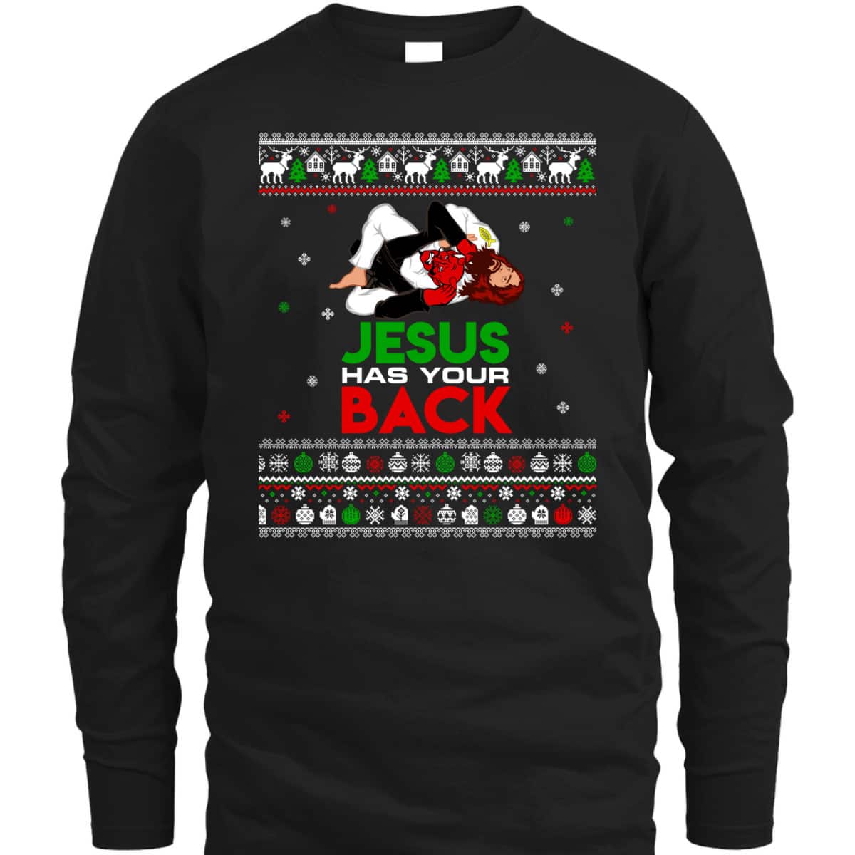 Jesus Has Your Back Ugly Christmas T-Shirt Christian Religious Gift Jesus Has Your Back Ugly Christmas T-Shirt Christian Religious Gift
