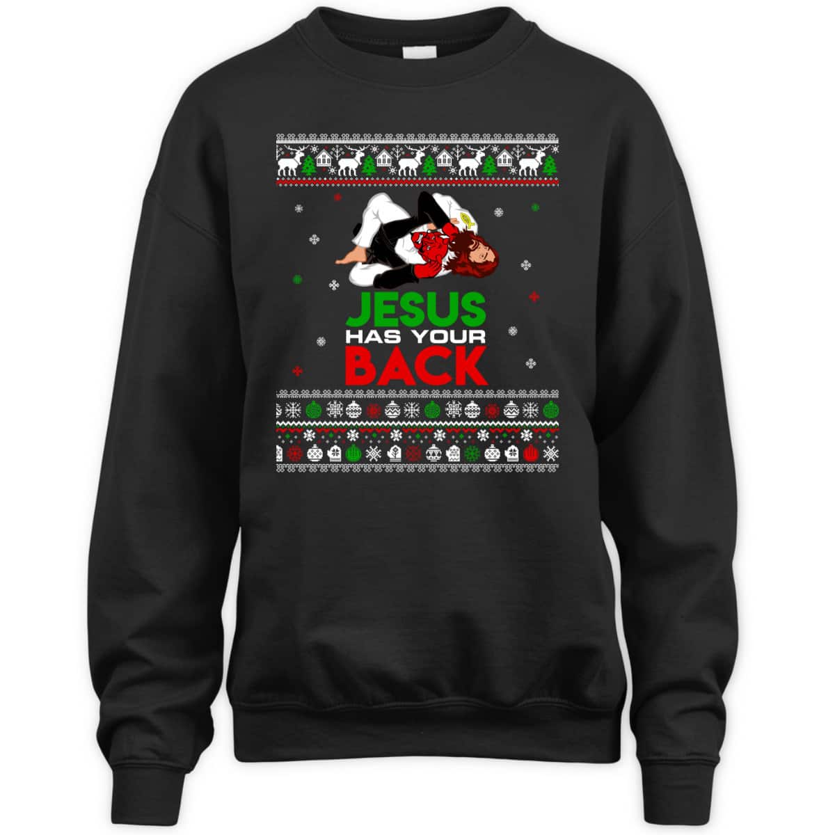 Jesus Has Your Back Ugly Christmas T-Shirt Christian Religious Gift Jesus Has Your Back Ugly Christmas T-Shirt Christian Religious Gift