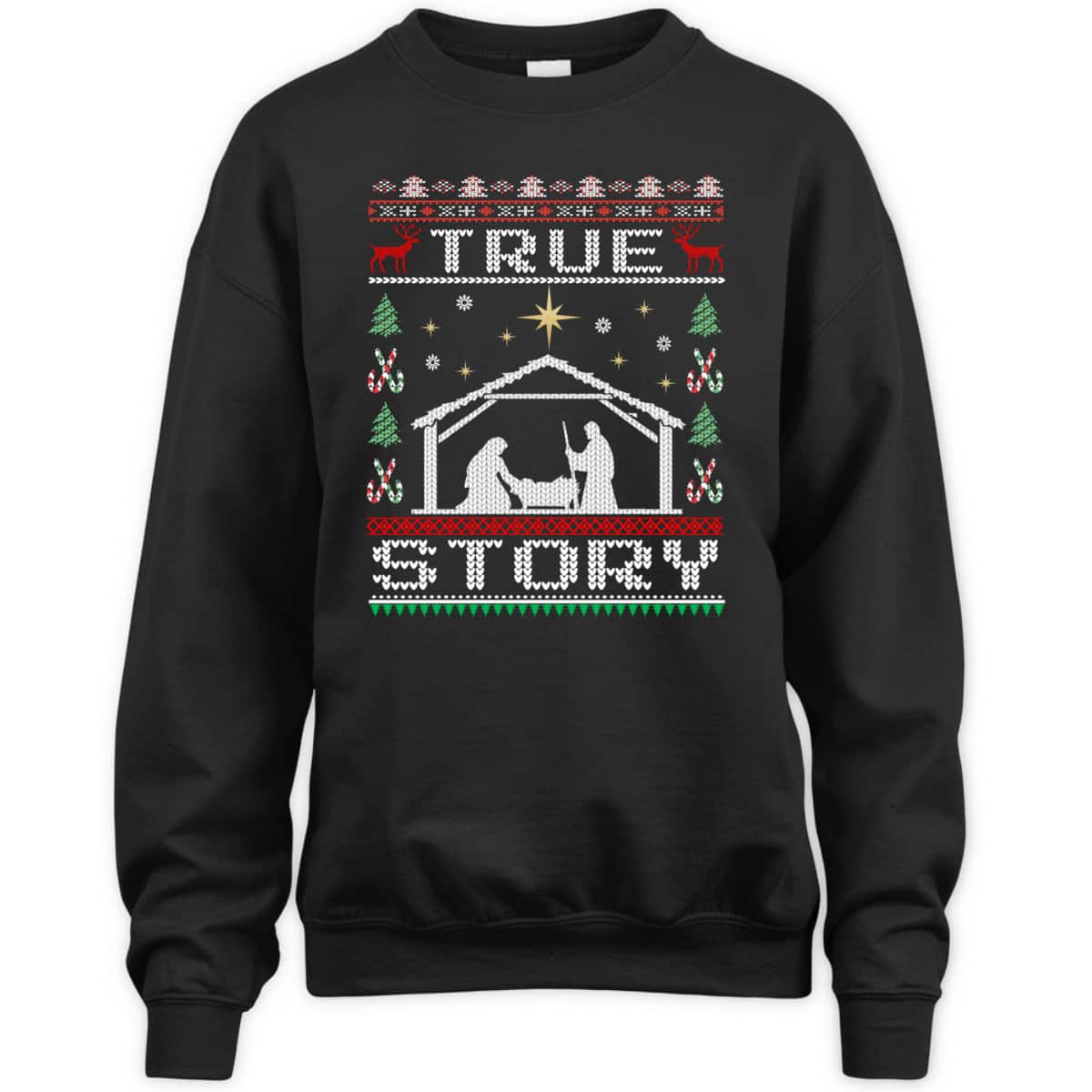 Christmas Nativity True Story Ugly Christmas Christian Religious T-Shirt Christmas Nativity True Story Ugly Christmas Christian Religious T-Shirt