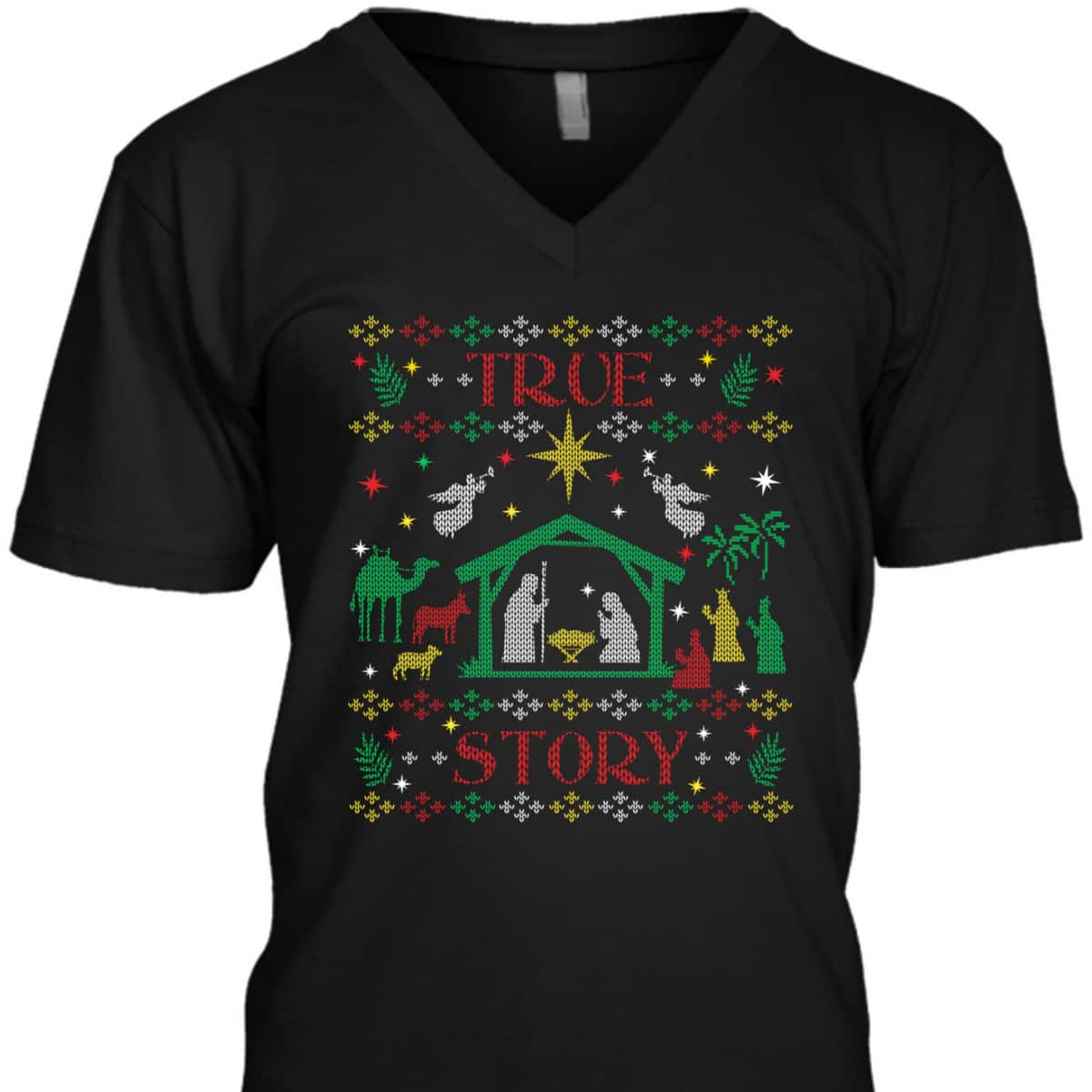 True Story Jesus Manger Christian Ugly Christmas T-Shirt Christian Religious True Story Jesus Manger Christian Ugly Christmas T-Shirt Christian Religious