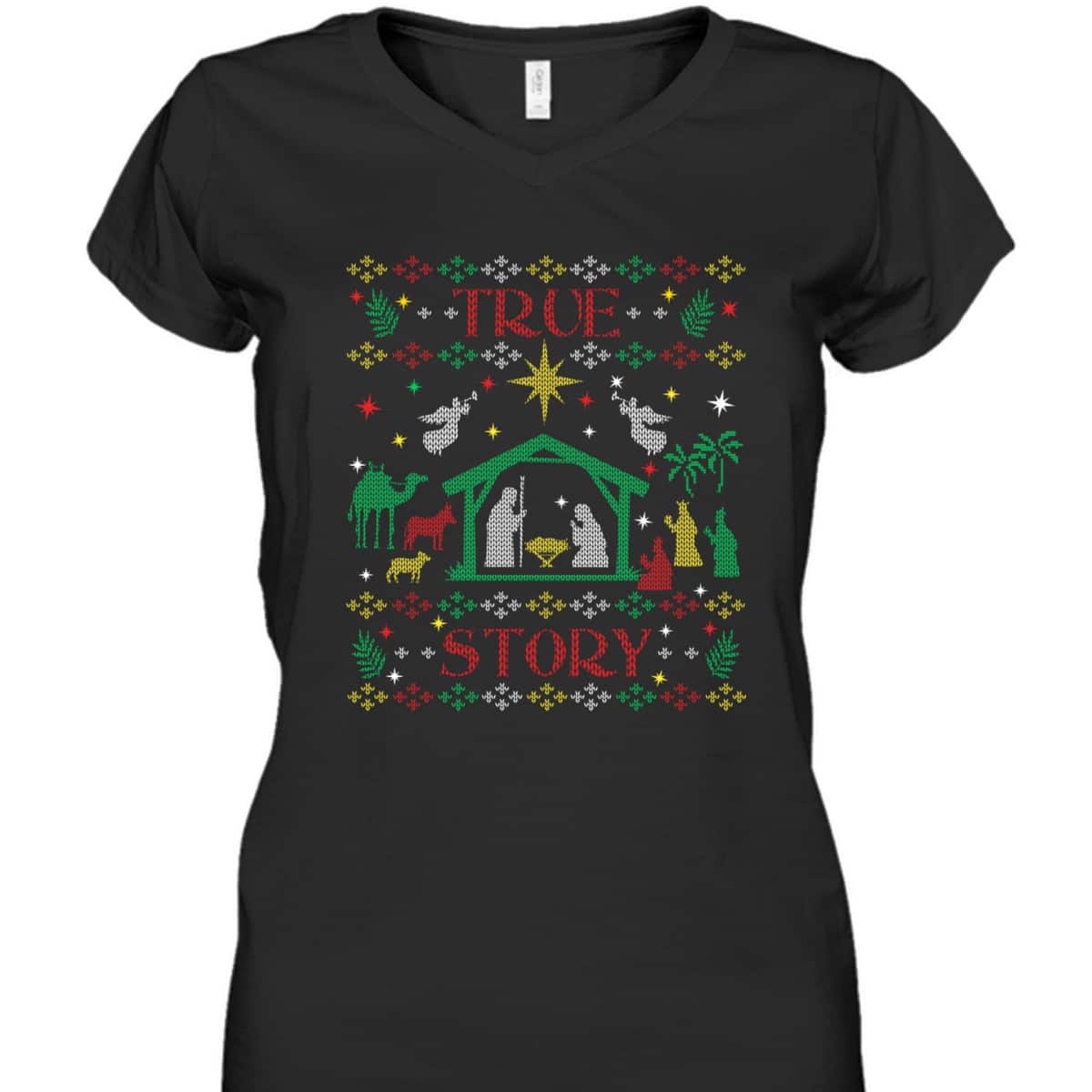 True Story Jesus Manger Christian Ugly Christmas T-Shirt Christian Religious True Story Jesus Manger Christian Ugly Christmas T-Shirt Christian Religious