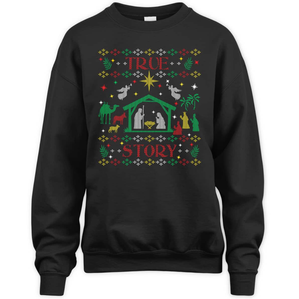 True Story Jesus Manger Christian Ugly Christmas T-Shirt Christian Religious True Story Jesus Manger Christian Ugly Christmas T-Shirt Christian Religious