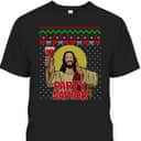 Party Savior Jesus Christ Santa Wine Ugly Christmas T-Shirt Christian Religious