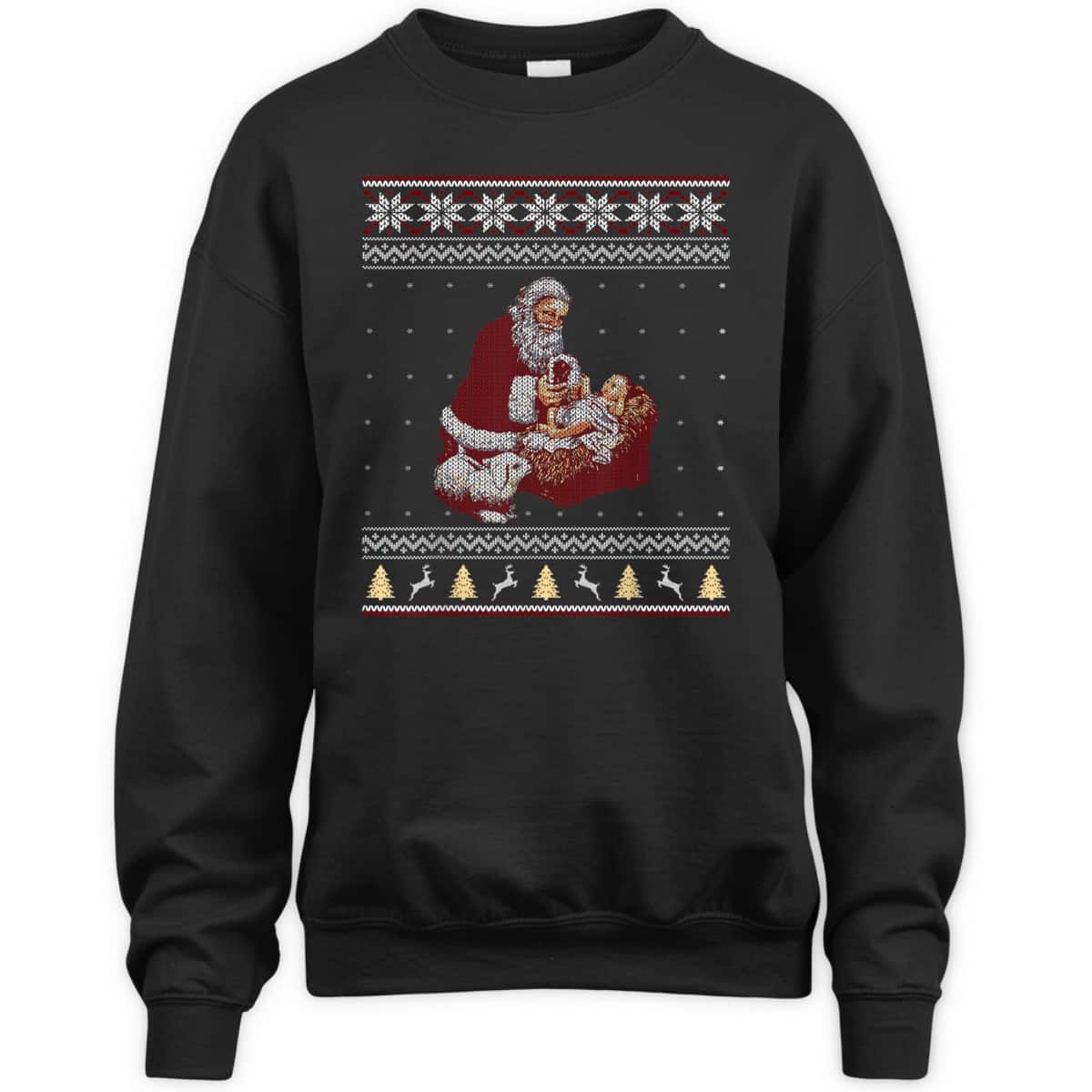 Santa Claus And Baby Jesus Nativity Manger Christmas Christian Religious T-Shirt Santa Claus And Baby Jesus Nativity Manger Christmas Christian Religious T-Shirt