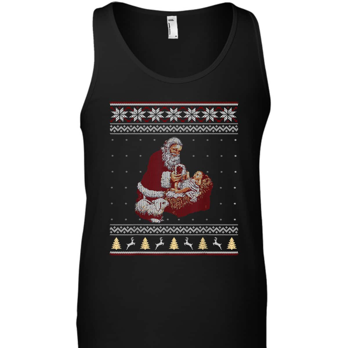 Santa Claus And Baby Jesus Nativity Manger Christmas Christian Religious T-Shirt Santa Claus And Baby Jesus Nativity Manger Christmas Christian Religious T-Shirt