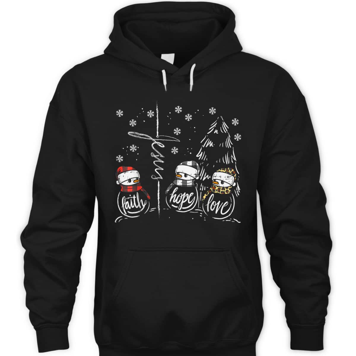 Faith Hope Love Jesus Snowman Plaid Leopard Christmas Christian Religious T-Shirt Faith Hope Love Jesus Snowman Plaid Leopard Christmas Christian Religious T-Shirt