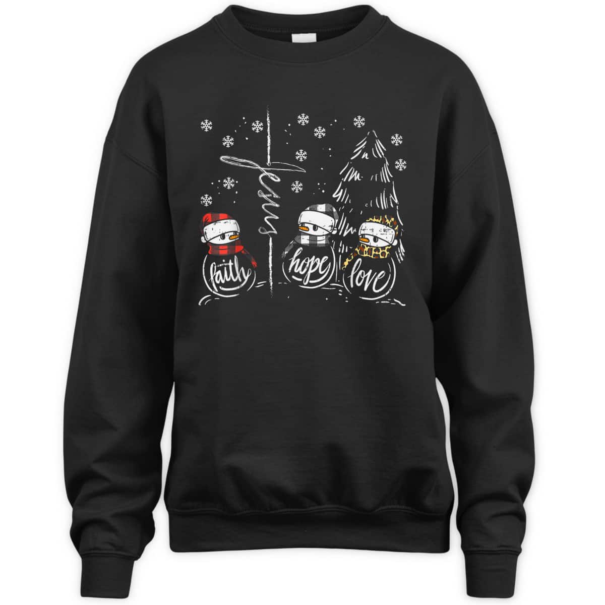 Faith Hope Love Jesus Snowman Plaid Leopard Christmas Christian Religious T-Shirt Faith Hope Love Jesus Snowman Plaid Leopard Christmas Christian Religious T-Shirt