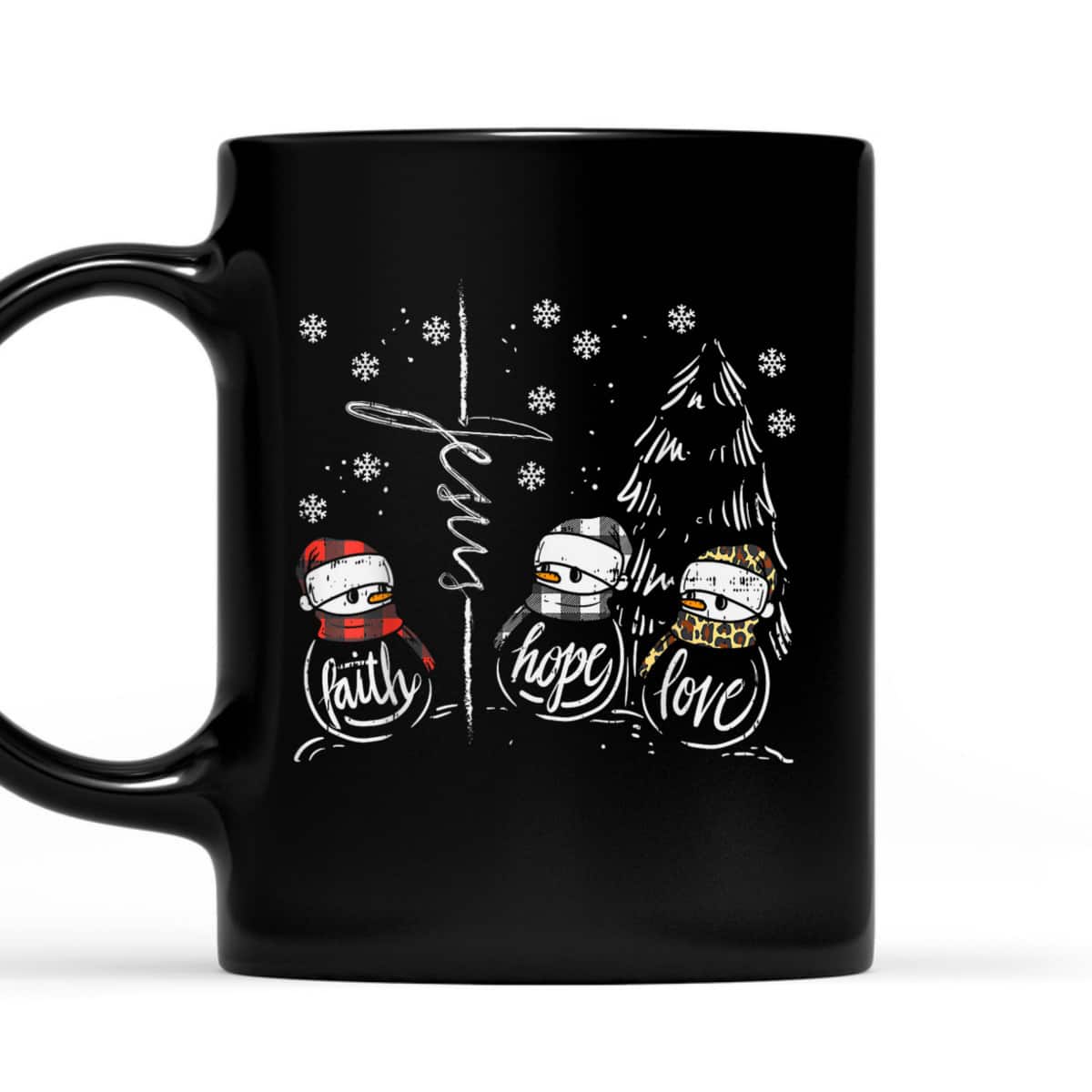 Faith Hope Love Jesus Snowman Plaid Leopard Christmas Christian Religious T-Shirt Faith Hope Love Jesus Snowman Plaid Leopard Christmas Christian Religious T-Shirt