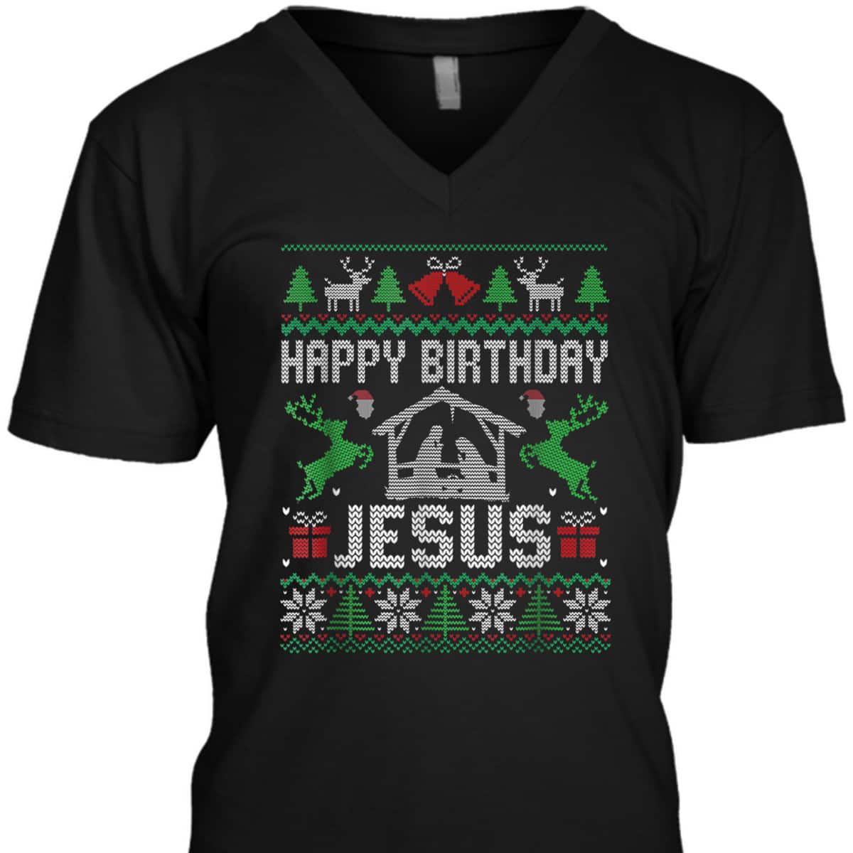 Christmas Happy Birthday Jesus Holiday Ugly Christian Religious T-Shirt Christmas Happy Birthday Jesus Holiday Ugly Christian Religious T-Shirt